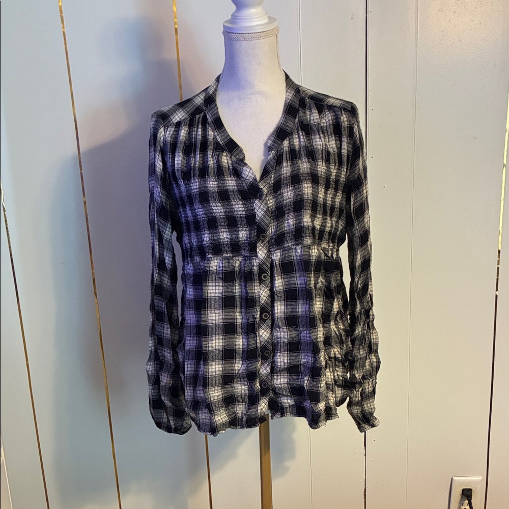 Plaid Button-Up Women's Top